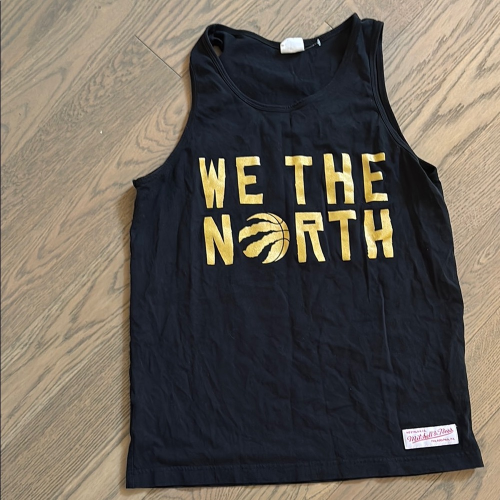 Mitchell & Ness Black Tank Top with Red Logo Patch